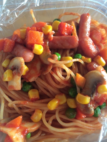 ベーコンがなかったのでソーセージにしました！お昼ご飯のメニュー助かりました(^-^)