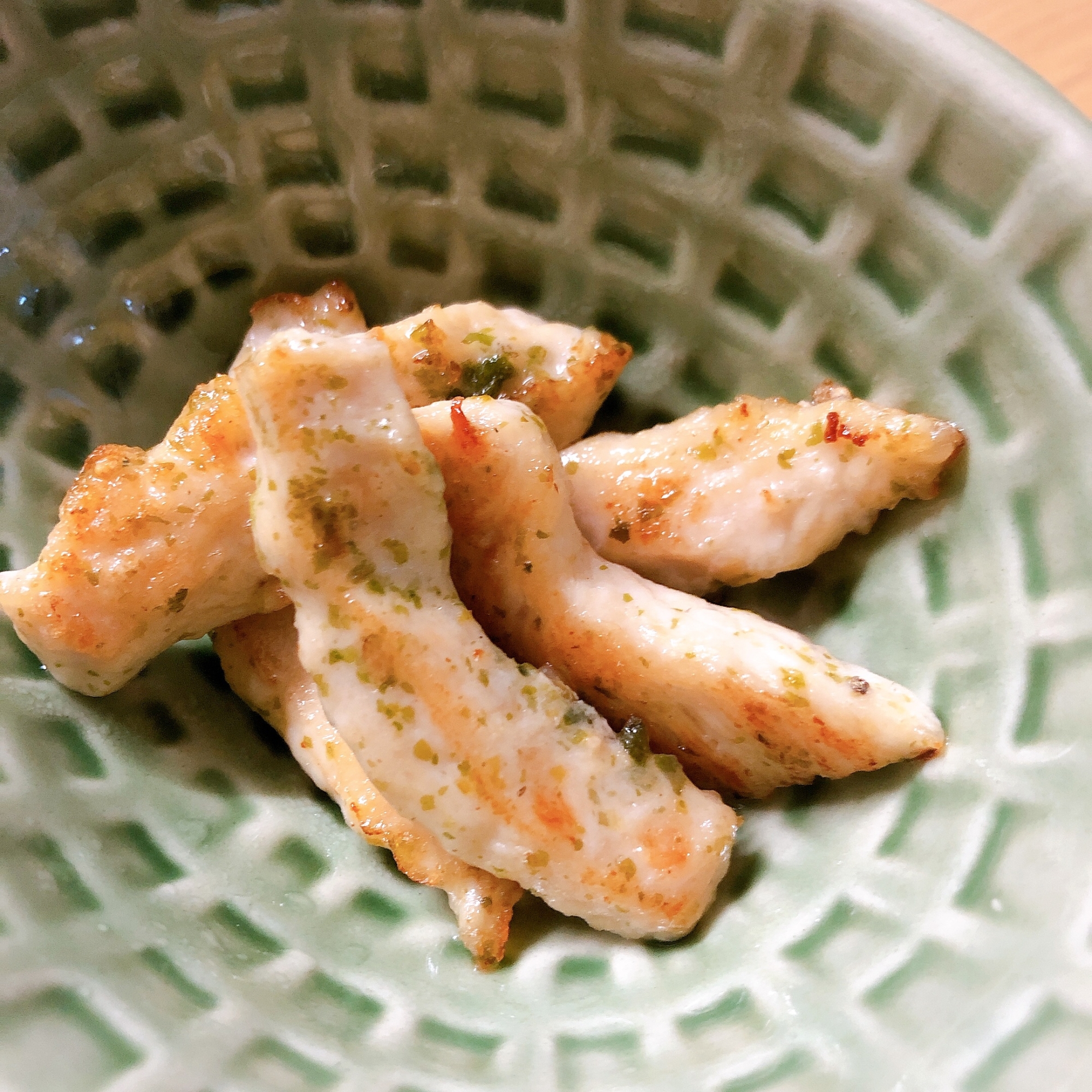 離乳食完了期から♪鶏むね肉の漬け焼き青のり風味