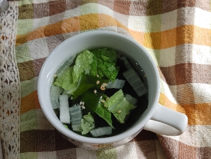 ワカメと白菜の中華スープ