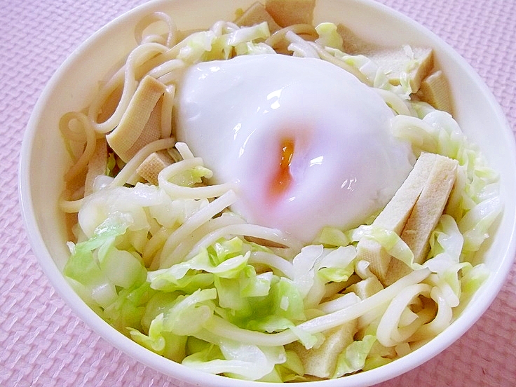 レンジで簡単♪残りそうめんdeツナときゃべつ炒め