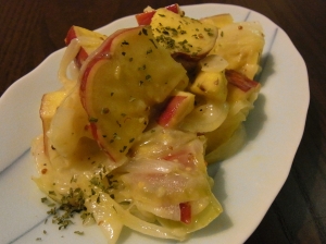 レンジ蒸しさつまサラダ〜ハニーマスタードソース〜