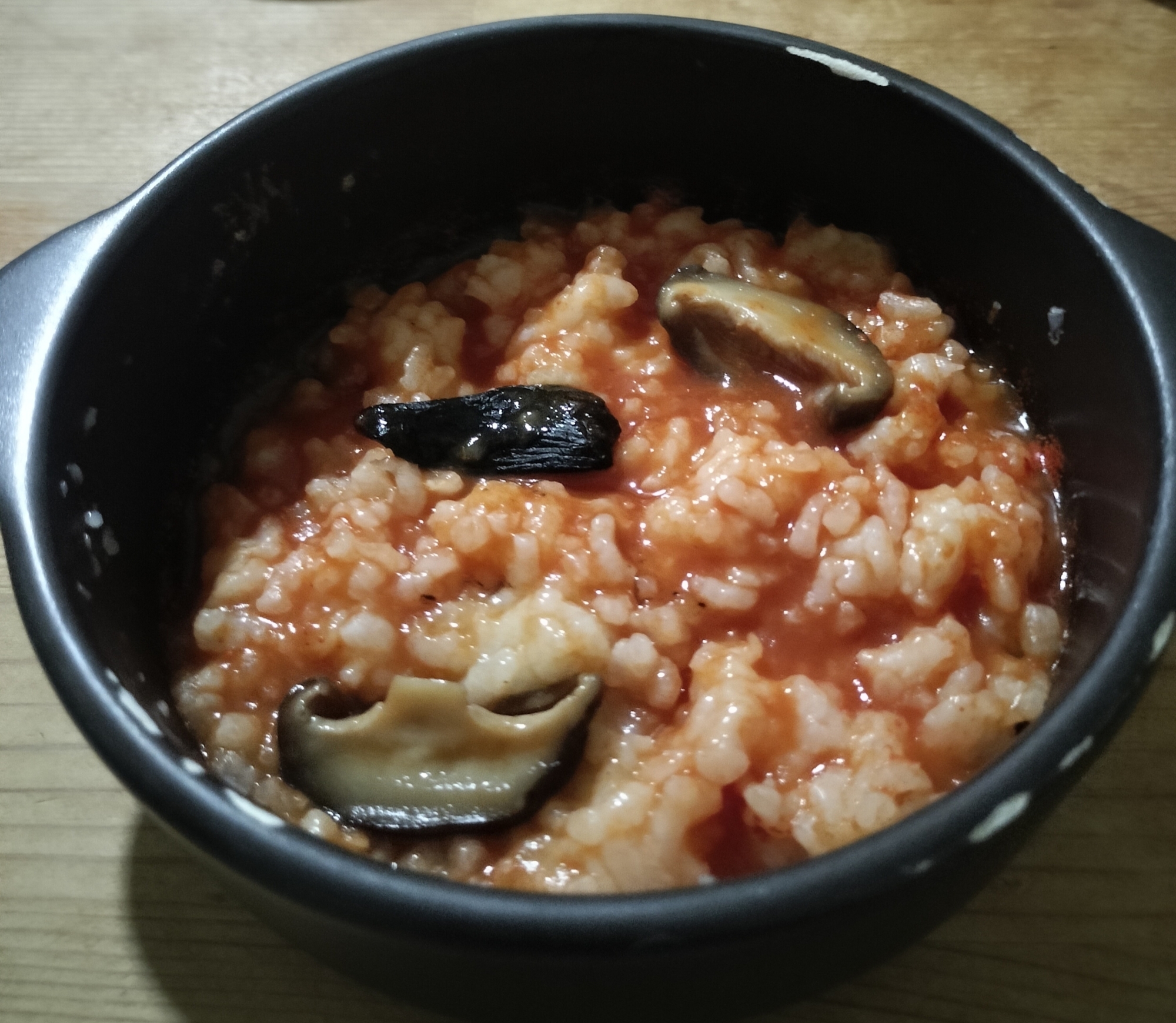 椎茸黒にんにく入り野菜ジュース煮ご飯♪