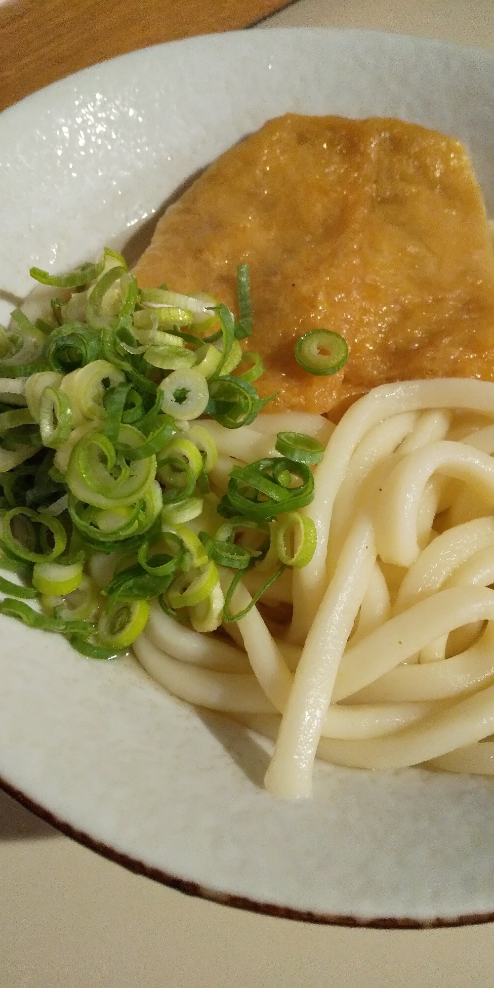 味つきあげとネギのかけうどん