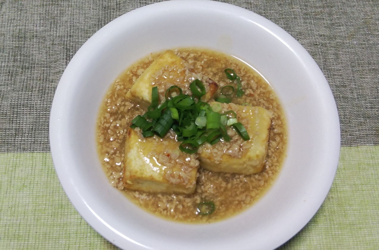 常備菜鳥そぼろで!揚げだし豆腐そぼろあん