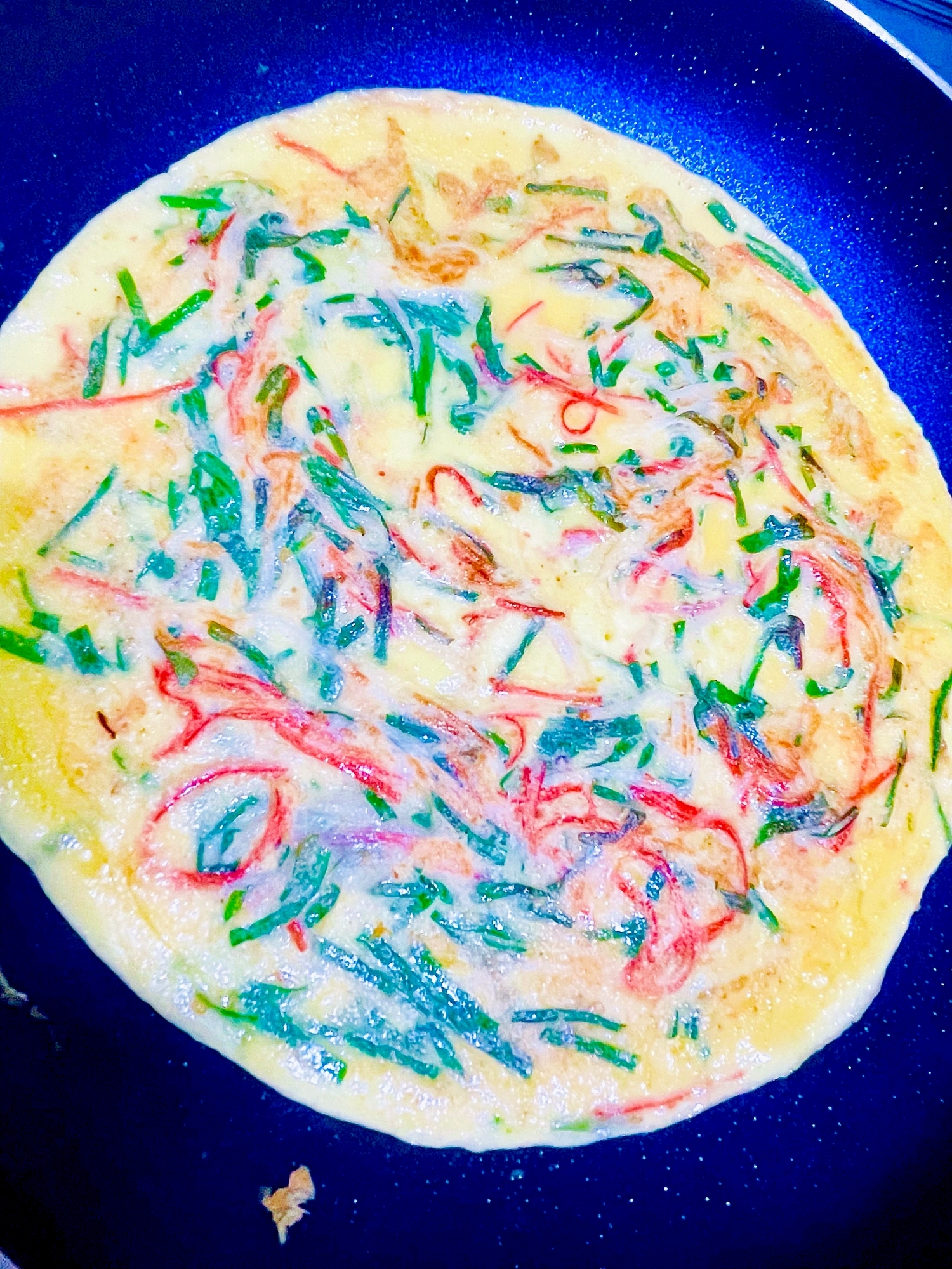 ニラとカニカマのチジミ