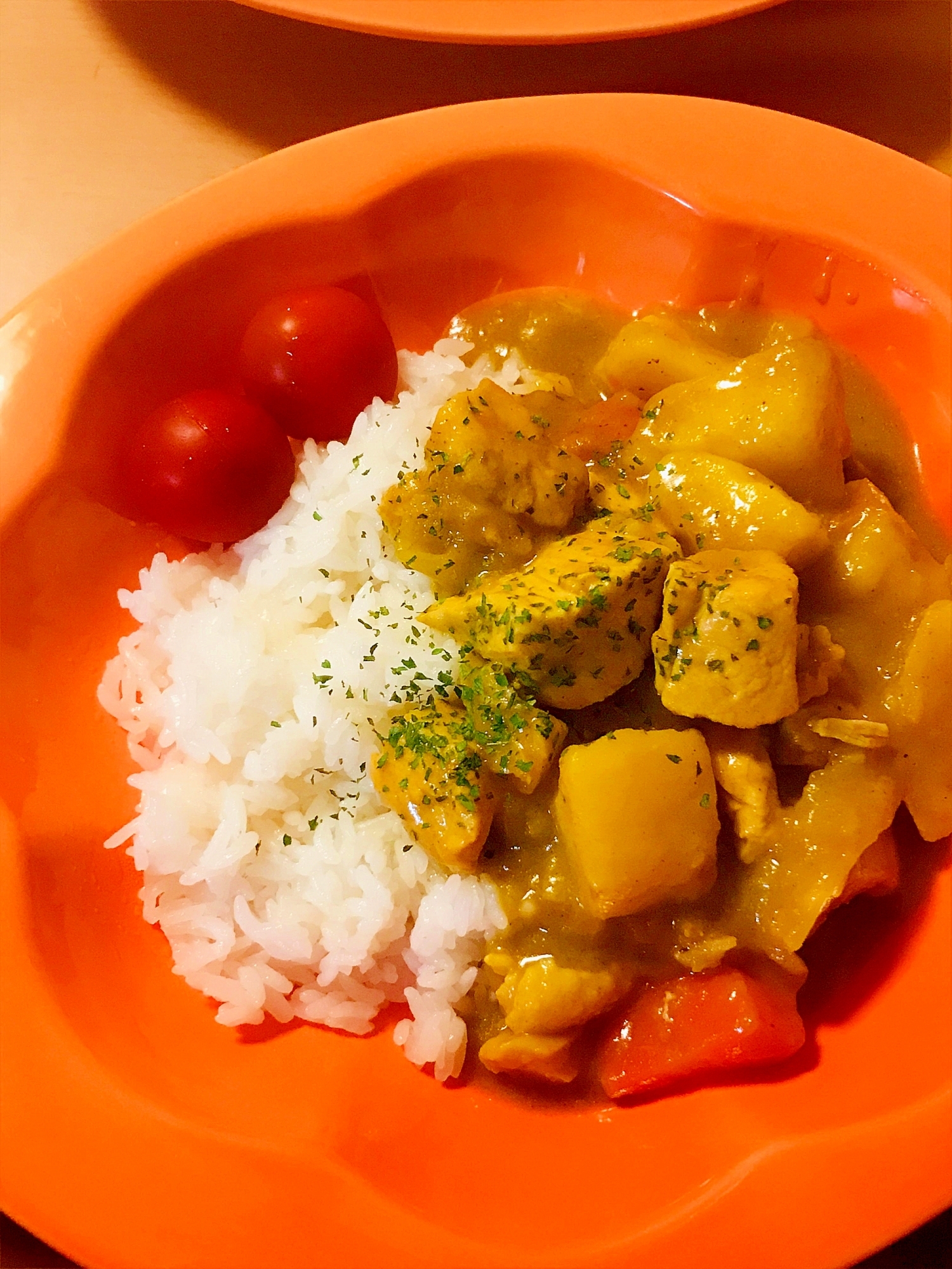 カレー粉＆米粉で作る●りんご＆はちみつチキンカレー