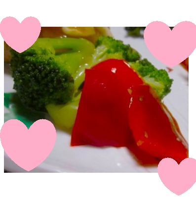 柿&ブロッコリー&赤パプリカの即席ピクルス