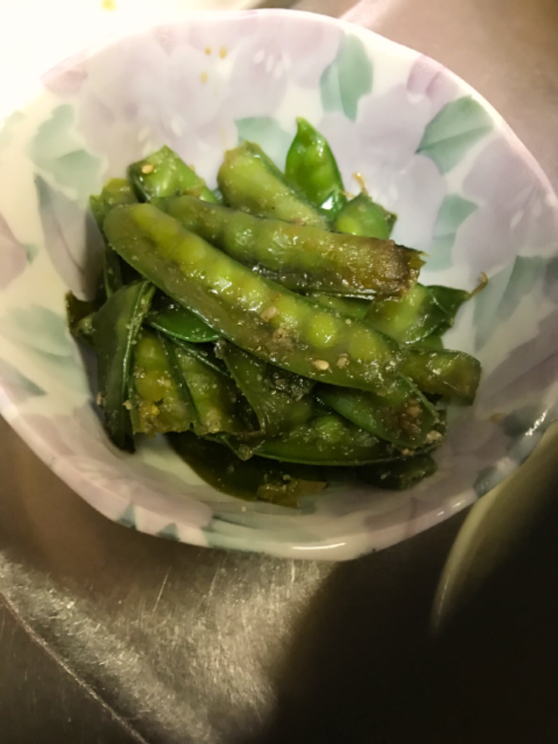 レンジで時短☆絹さやの胡麻和え