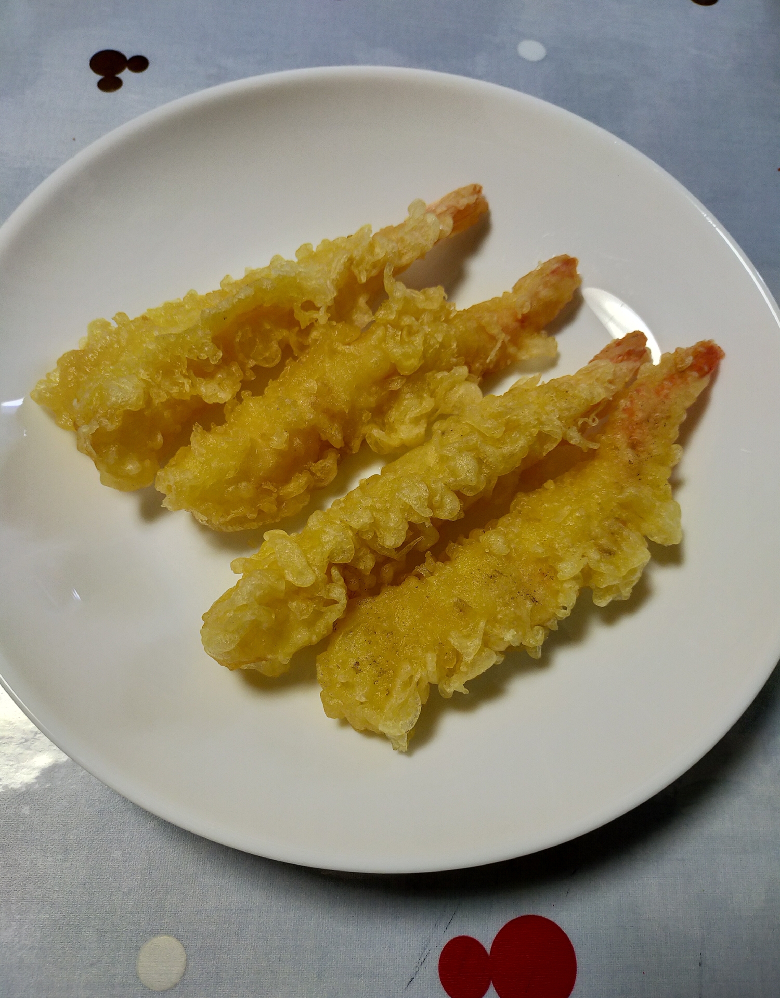 海老の天ぷらc(・ω・´c⌒つ≡3天丼蕎麦うどんに