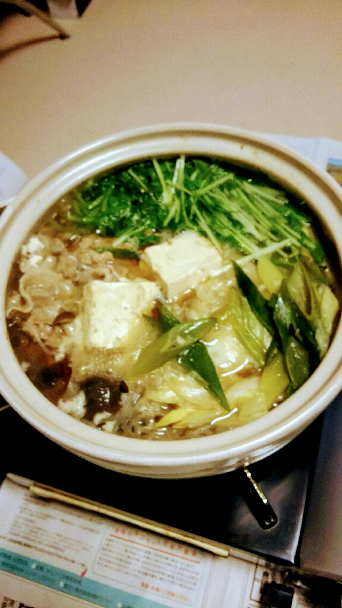 水菜・春菊たっぷり！寄せ鍋