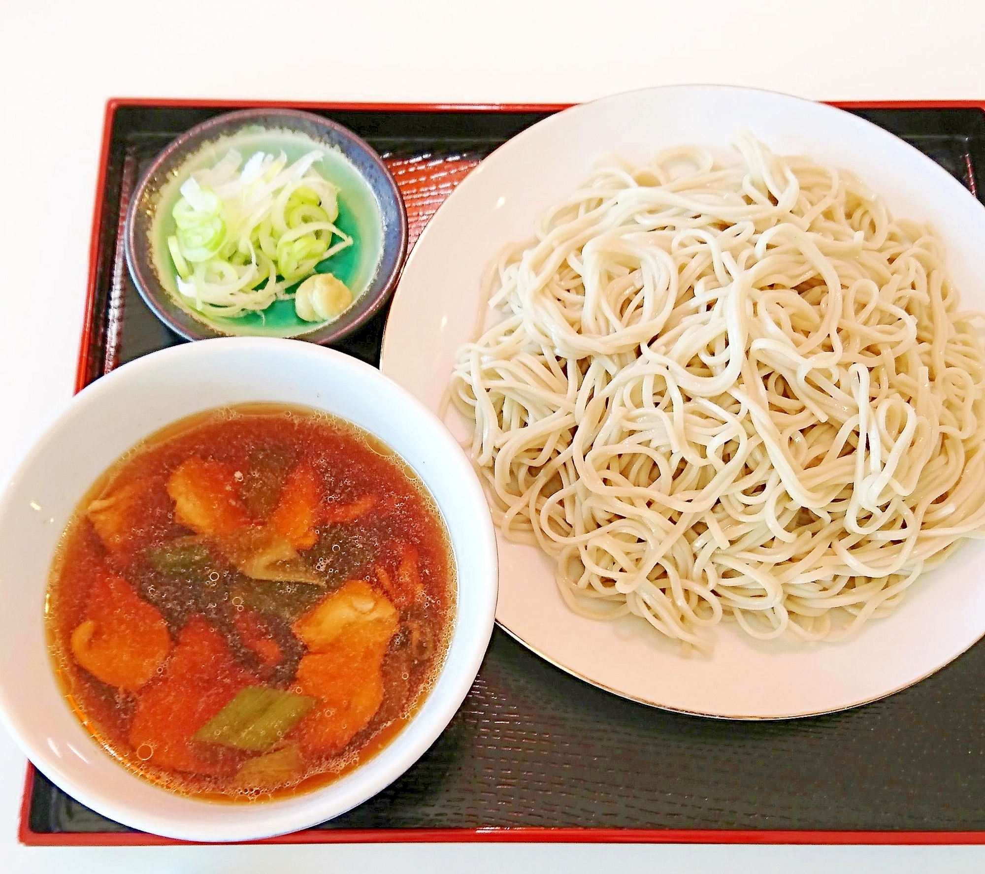 鶏むね肉とねぎのつけ蕎麦