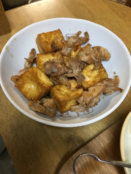 厚揚げと豚肉の照り焼き