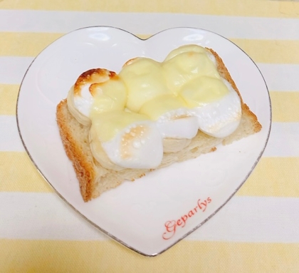 キンプリンさん♪一目惚れトースト(⑉︎• •⑉︎)………♥”チーズを1番上にするの良いですネいつもマシュマロが焦げちゃう！今日はバッチリでした♡甘くて美味しい♡