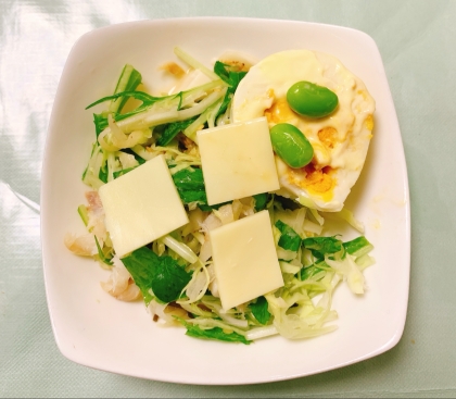 お豆は枝豆で作りました˚✧₊⁎チーズも乗せました✧˖°最近チーズのせて食べるにはまり中ですˉ̞̭ (› ᢦ ‹)♡