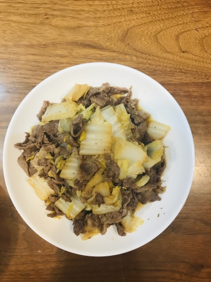 牛肉と白菜のすき焼き風 蒸し煮