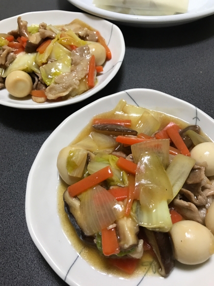 豚肉と白菜のうま煮☆7種具材の八宝菜