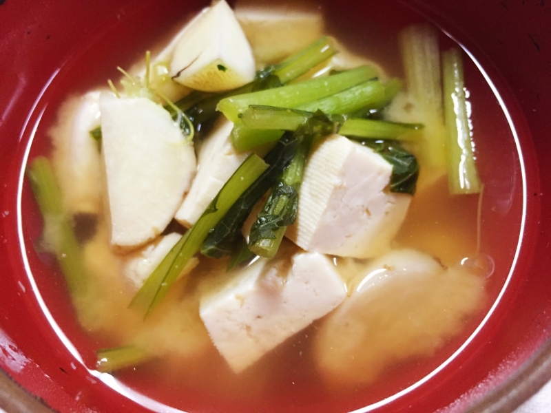 カブと豆腐の味噌汁