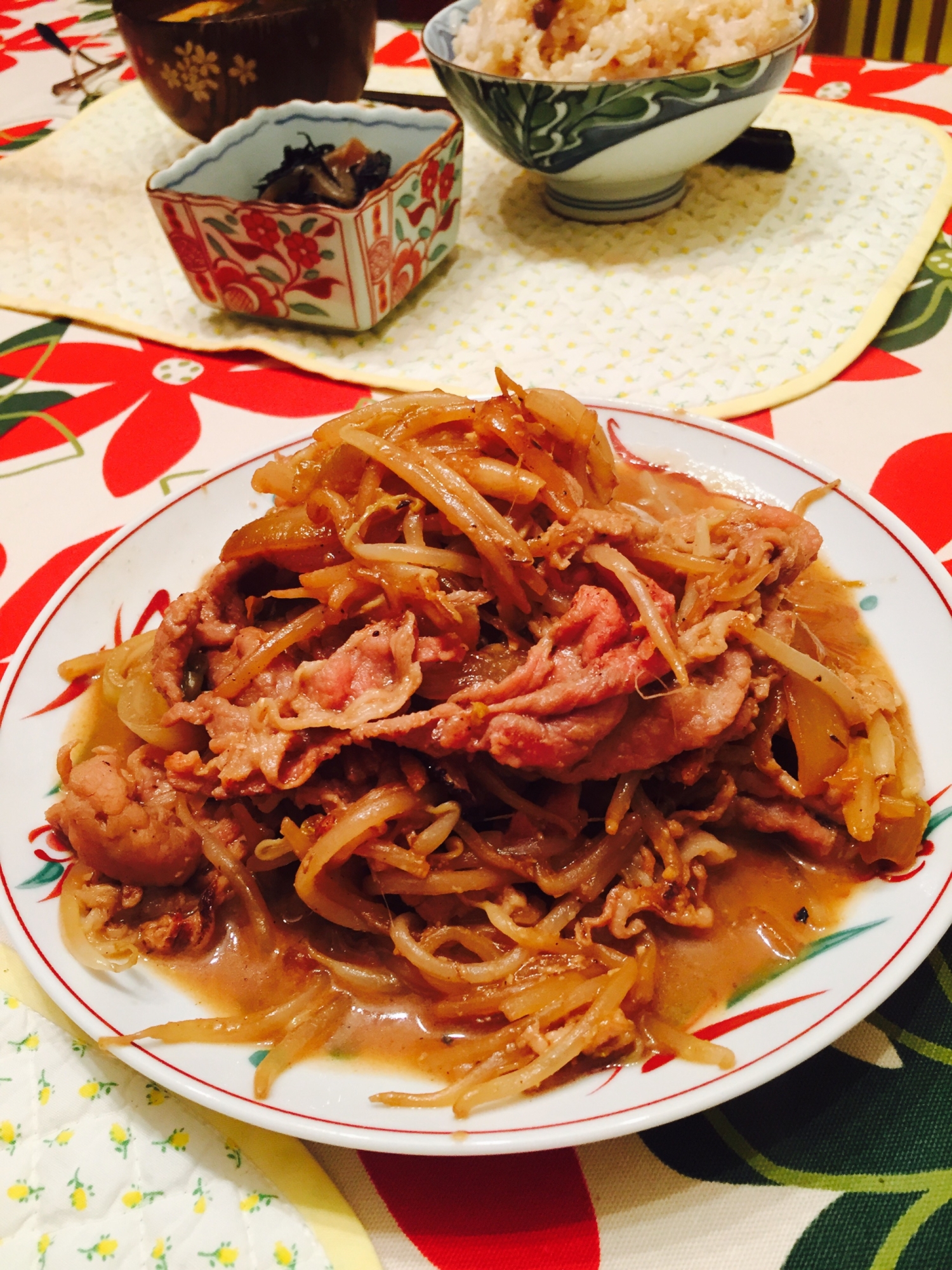 豚こま肉のもろみ味噌焼き