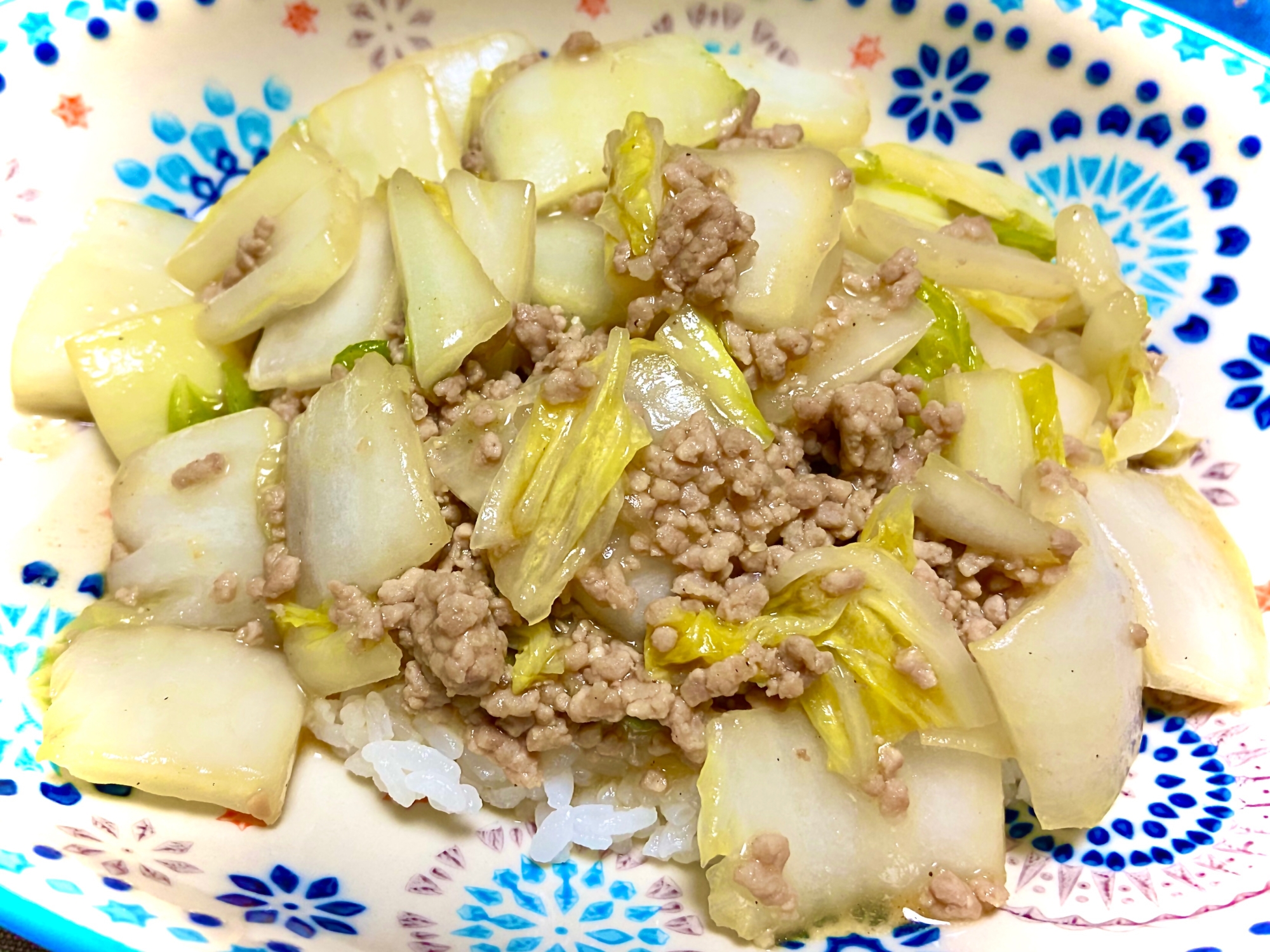 白菜の肉味噌炒め