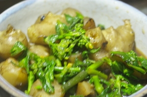 菊芋と菜の花の炒め煮