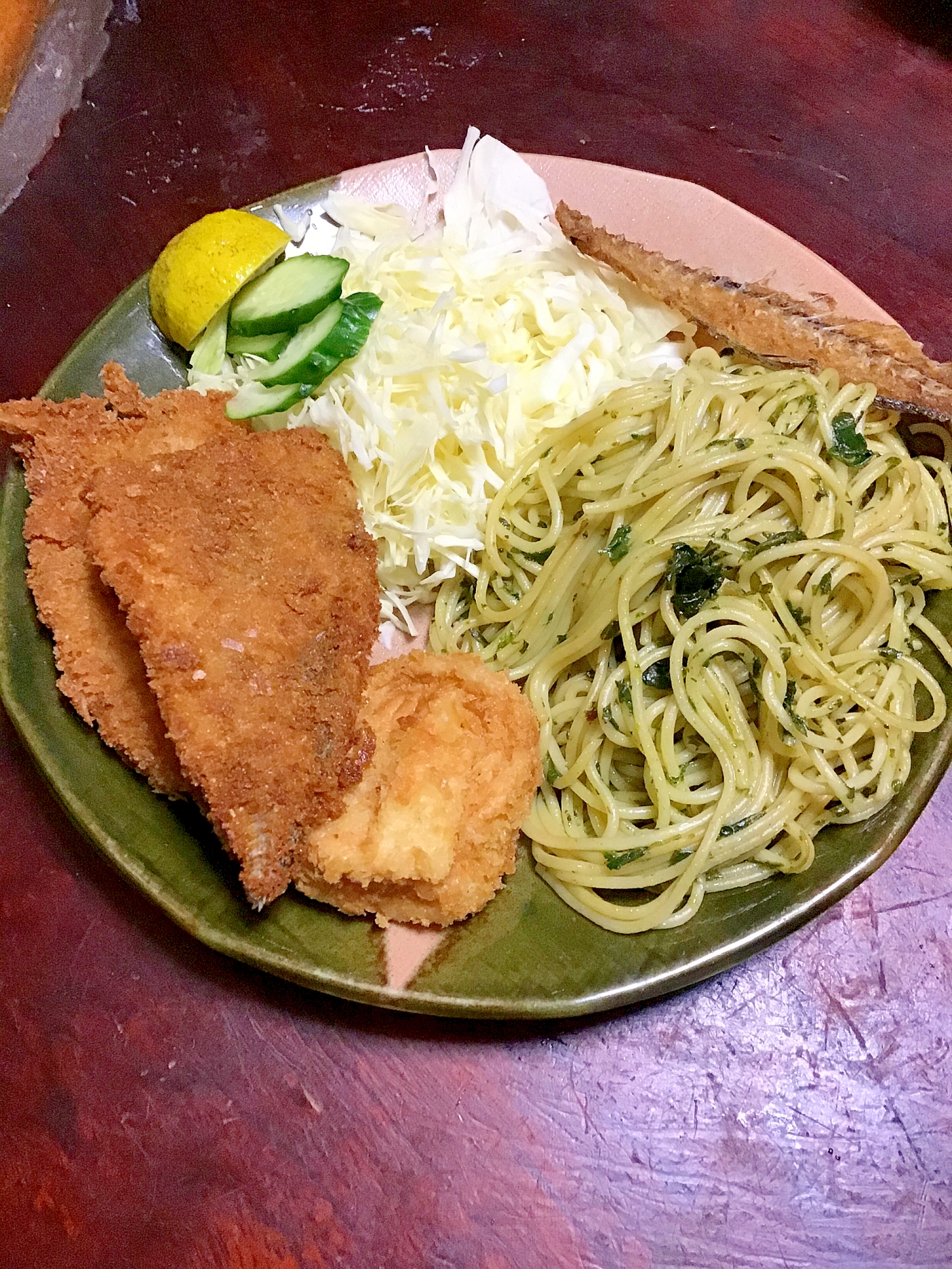 バジルの白だしパスタ。