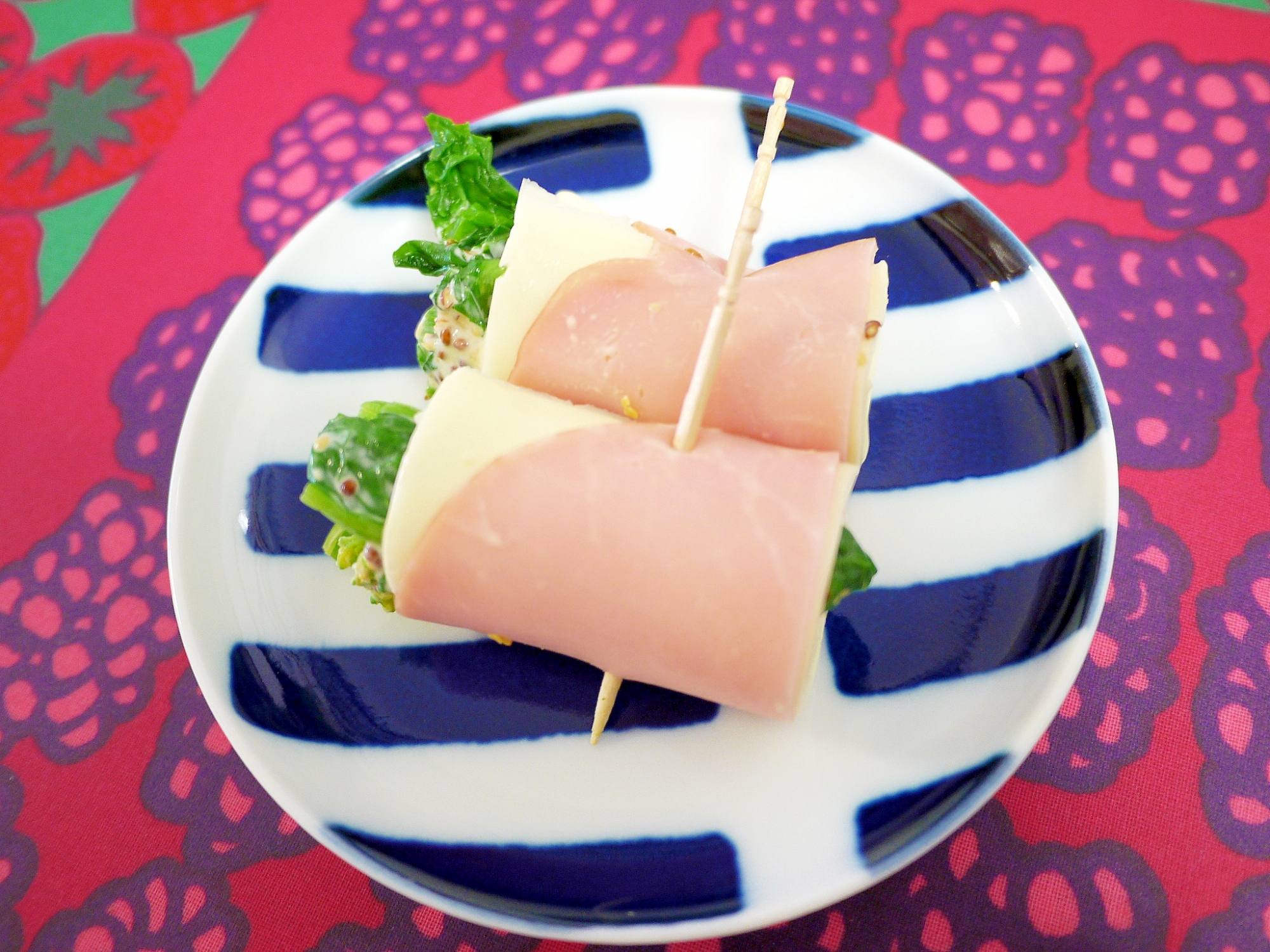 超簡単 菜の花のハムチーズ巻