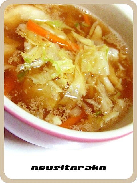 醤油ラーメンのスープ使用♡すっきり野菜スープ
