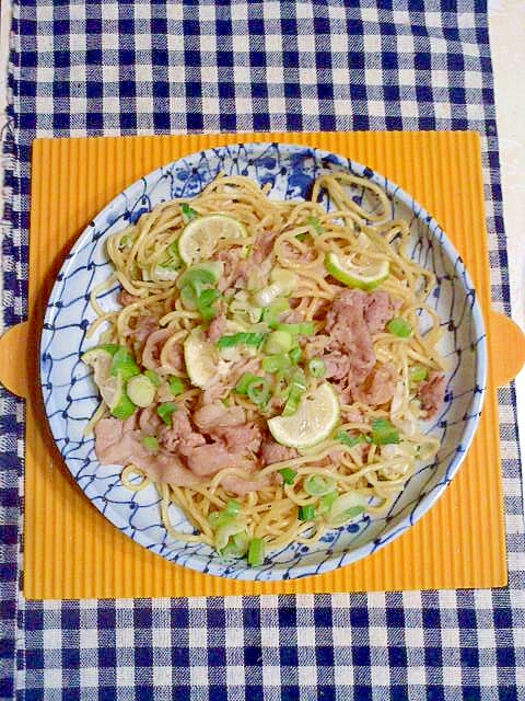 酢橘の塩焼きそば♪