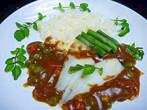 電子レンジだけで作る！カレイのカレー♪(＾▽＾)/