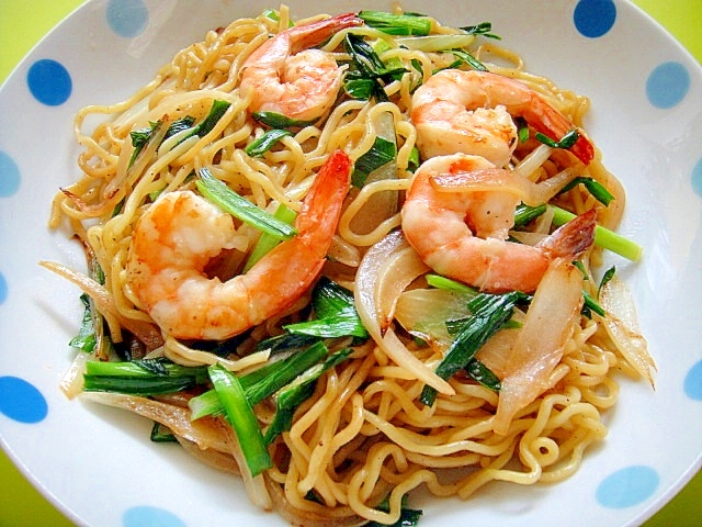 エビとニラ玉ねぎの中華風焼きそば レシピ 作り方 By Mint74 楽天レシピ