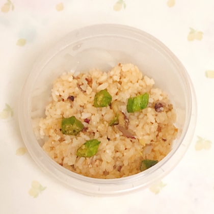 オクラと鶏肉の炊き込みご飯
