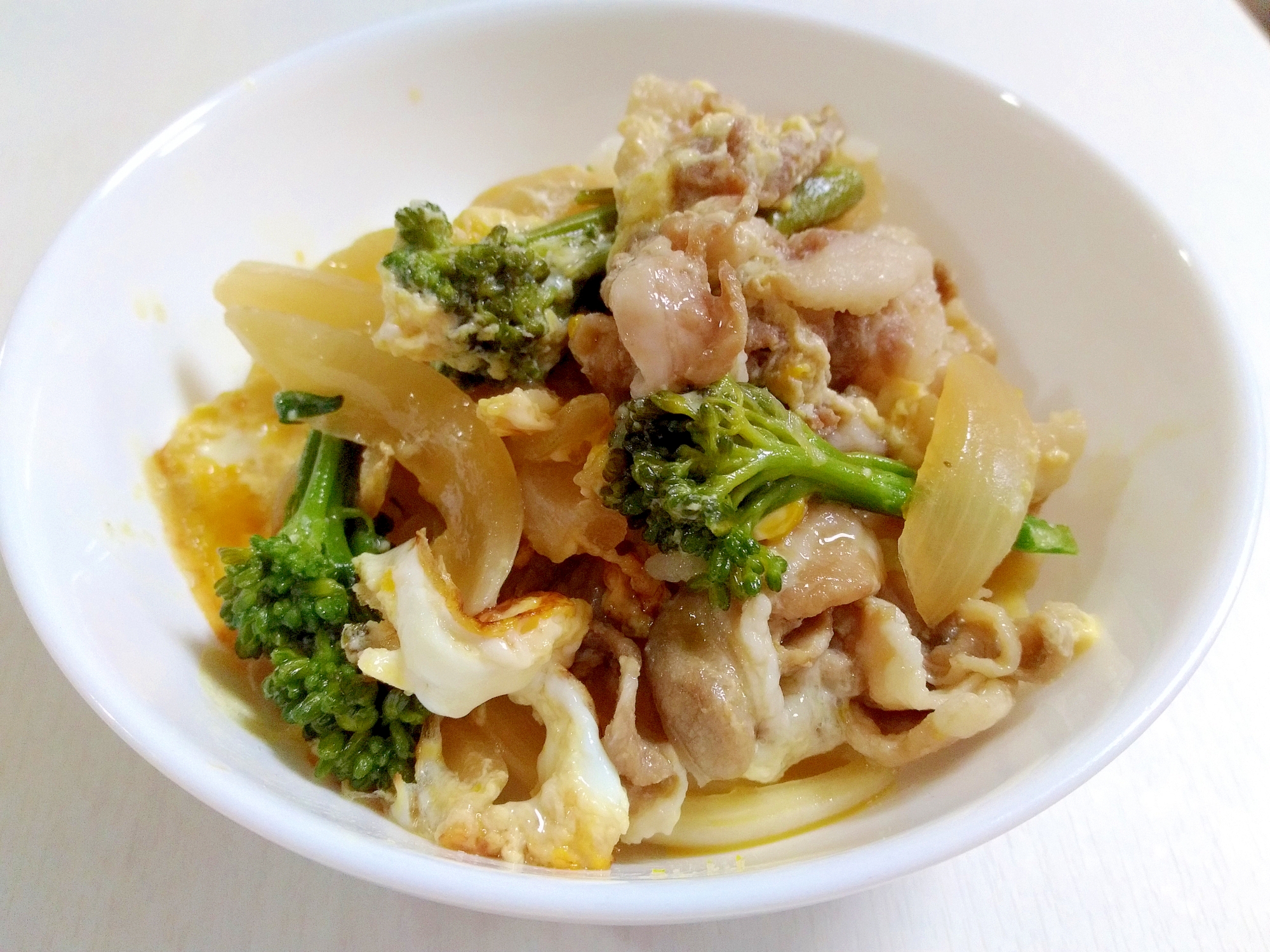 昆布つゆで簡単 豚肉とブロッコリーの卵とじ丼 レシピ 作り方 By うーころちゃん 楽天レシピ