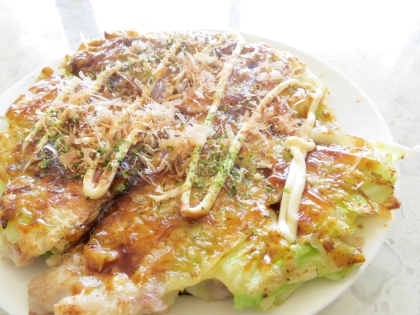 家にある材料でこんなに手軽にお好み焼きができるんですね！春休みのランチに大活躍です。ありがとうございます♪