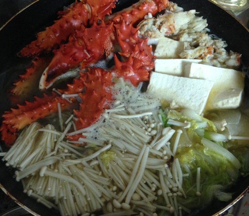 タラバ蟹で鍋