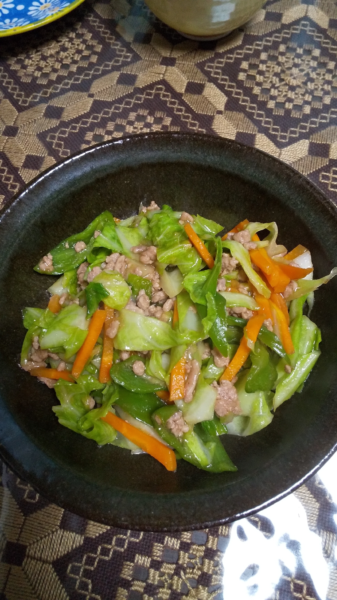 ひき肉入り野菜炒め