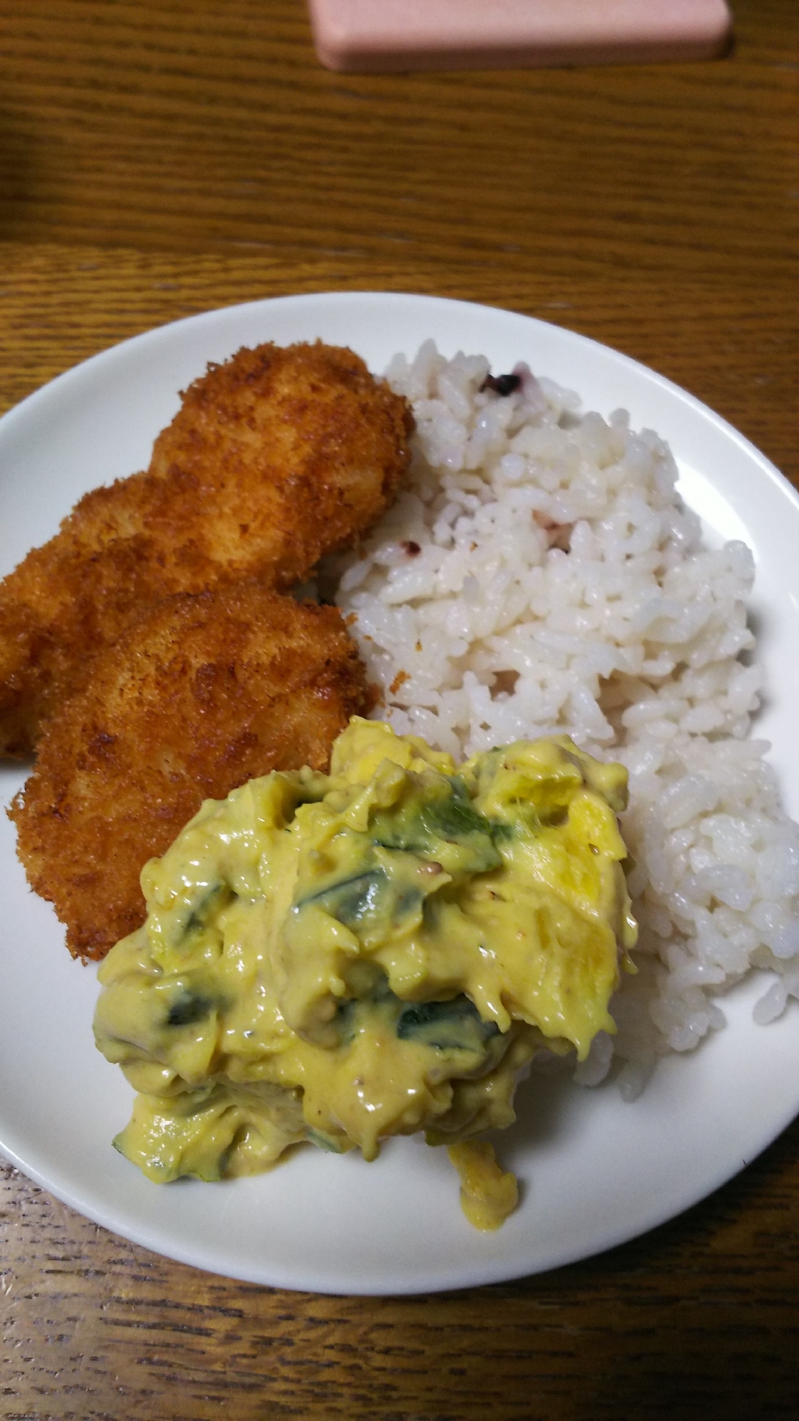 チキンカツのかぼちゃサラダ添え