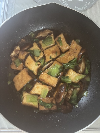 チンゲン菜と椎茸と厚揚げのオイスター炒め☆