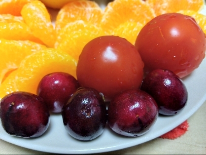カラフル〜ᕷ˖カラートマトで生ハムサラダꕤ୭*