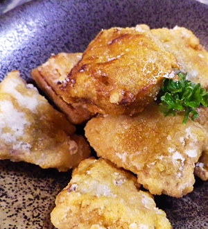 鮭のウスターヨーグルトカレー揚げ