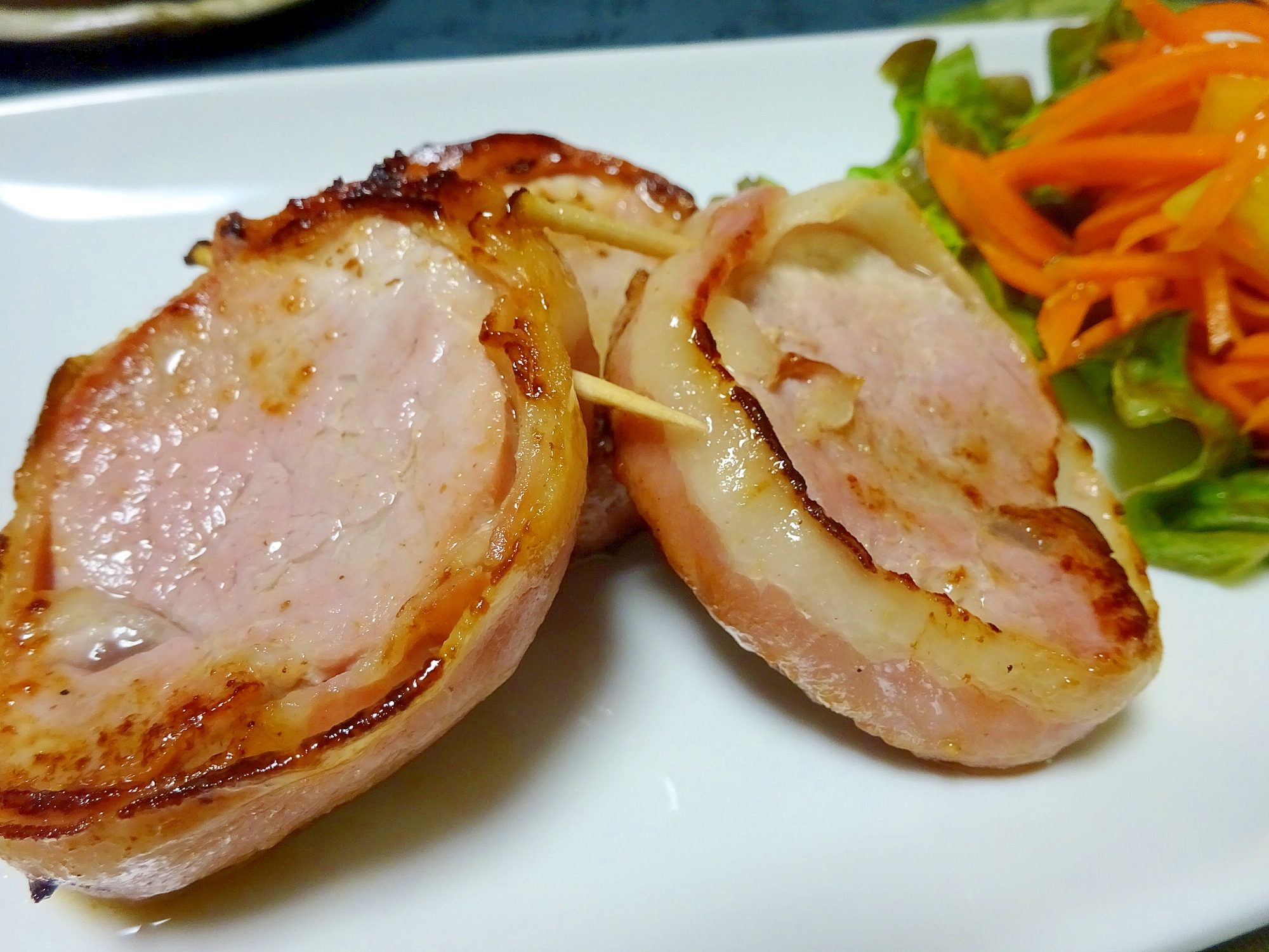 ■10分で..豚ひれ肉ベーコン巻きソテー