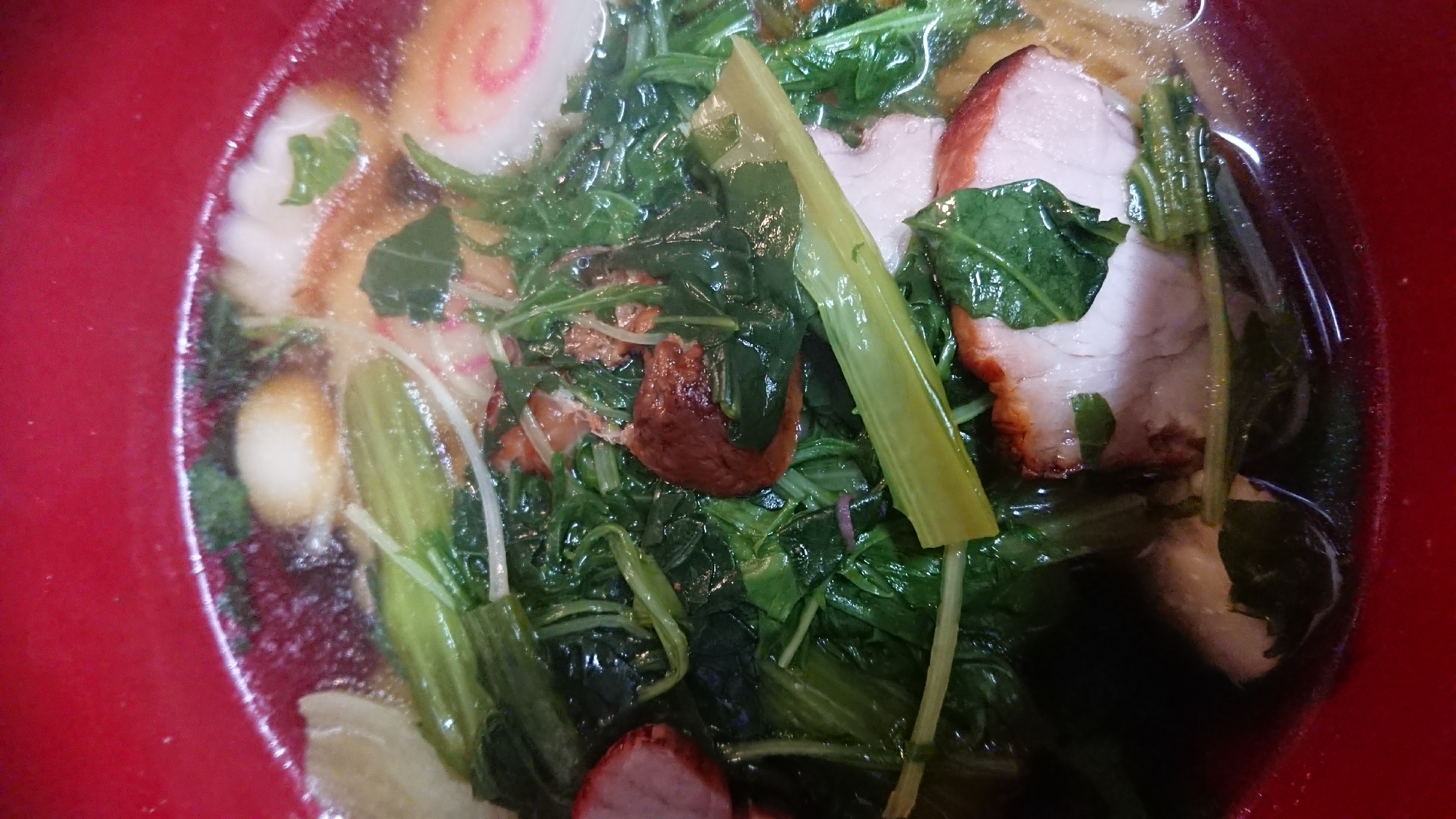 小松菜とチャーシュースープ