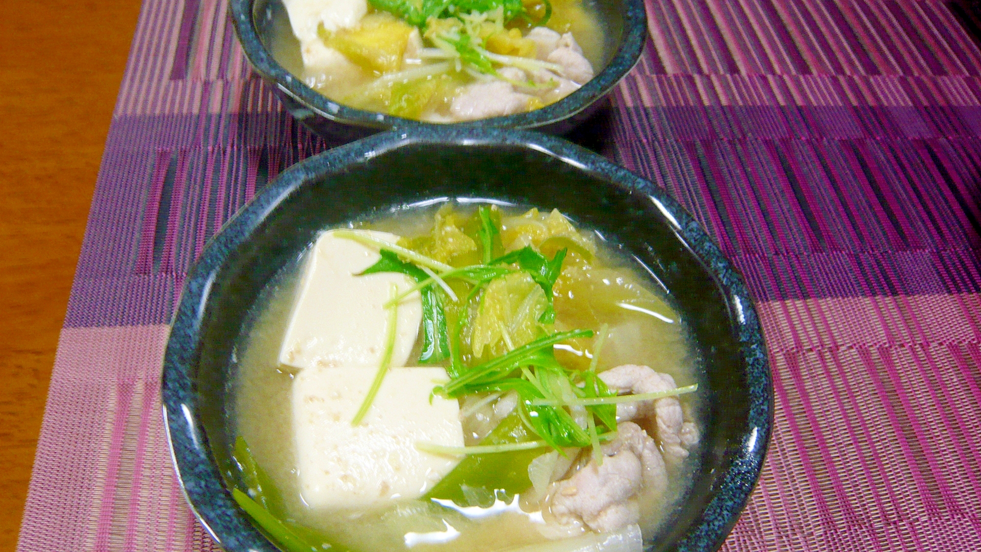 ❤　野菜と豆腐、豚肉の味噌煮　❤