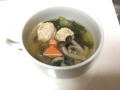 小松菜ときのこたっぷりで作りました。美味しかったです✨
