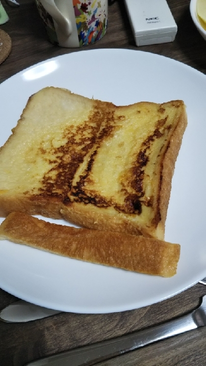 朝ご飯にしました♪シンプルだけど美味しかったです～