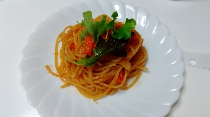 玉葱人参たっぷりのパスタ