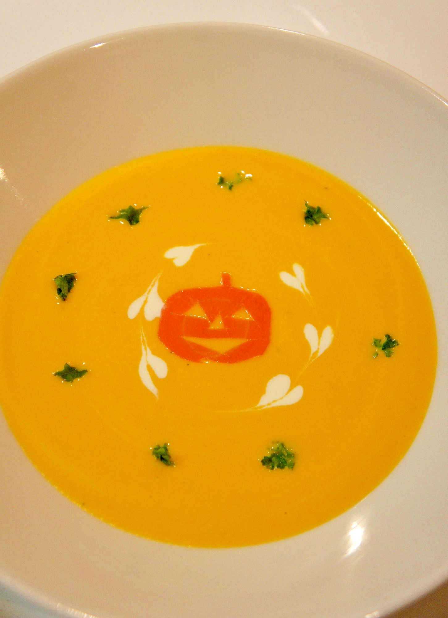 濃厚かぼちゃのポタージュ ハロウィンバージョン レシピ 作り方 By すたーびんぐ 楽天レシピ