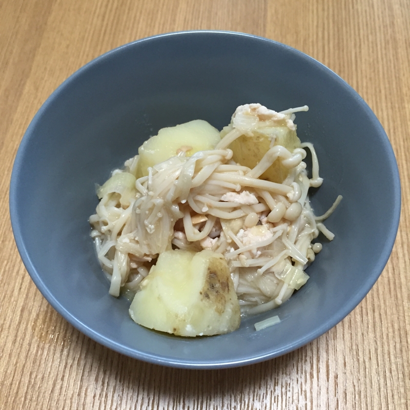 じゃがいもえのきの味噌風味ひき肉炒め煮