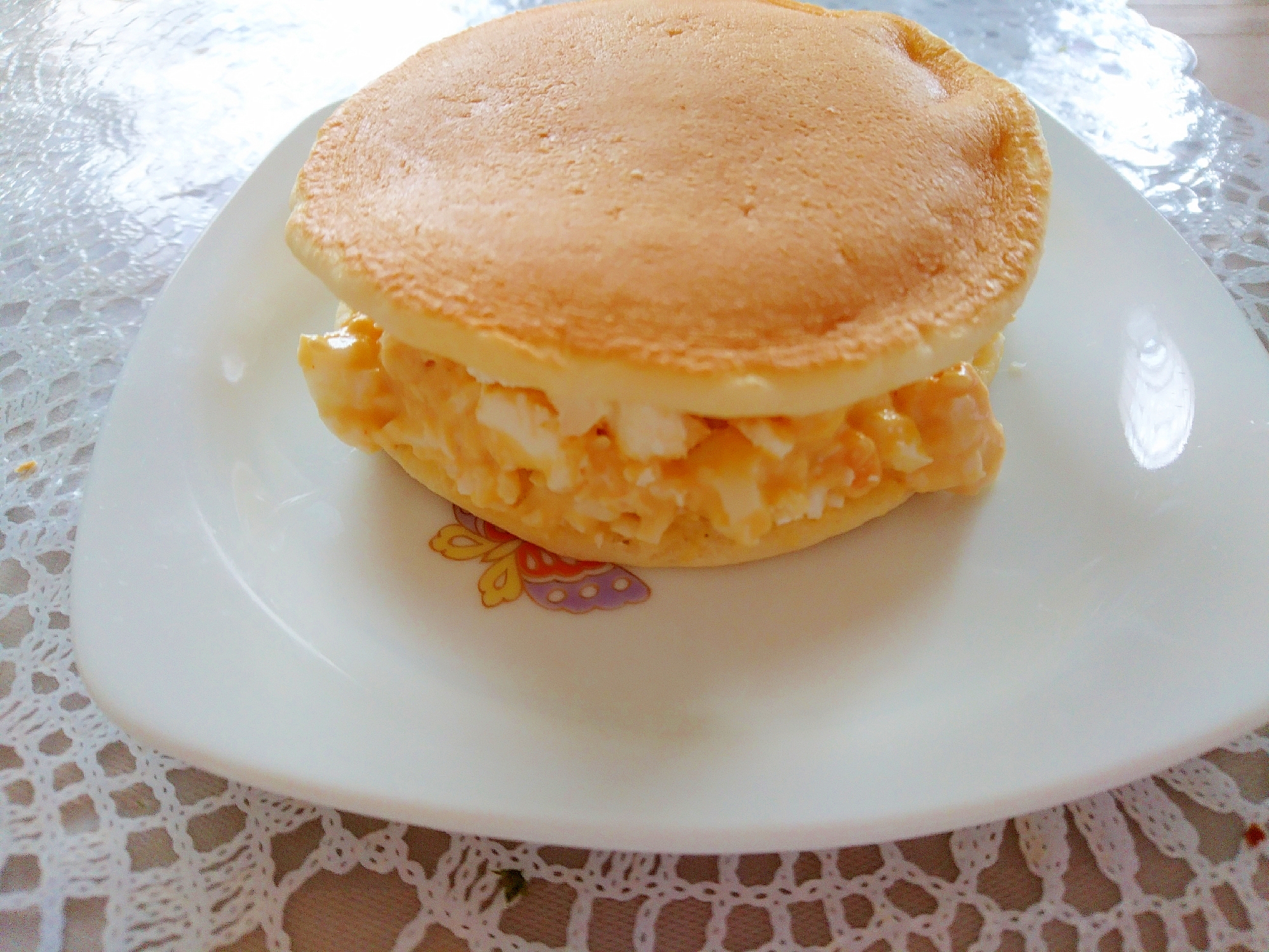 パンケーキ☆茹で卵・クリームチーズ