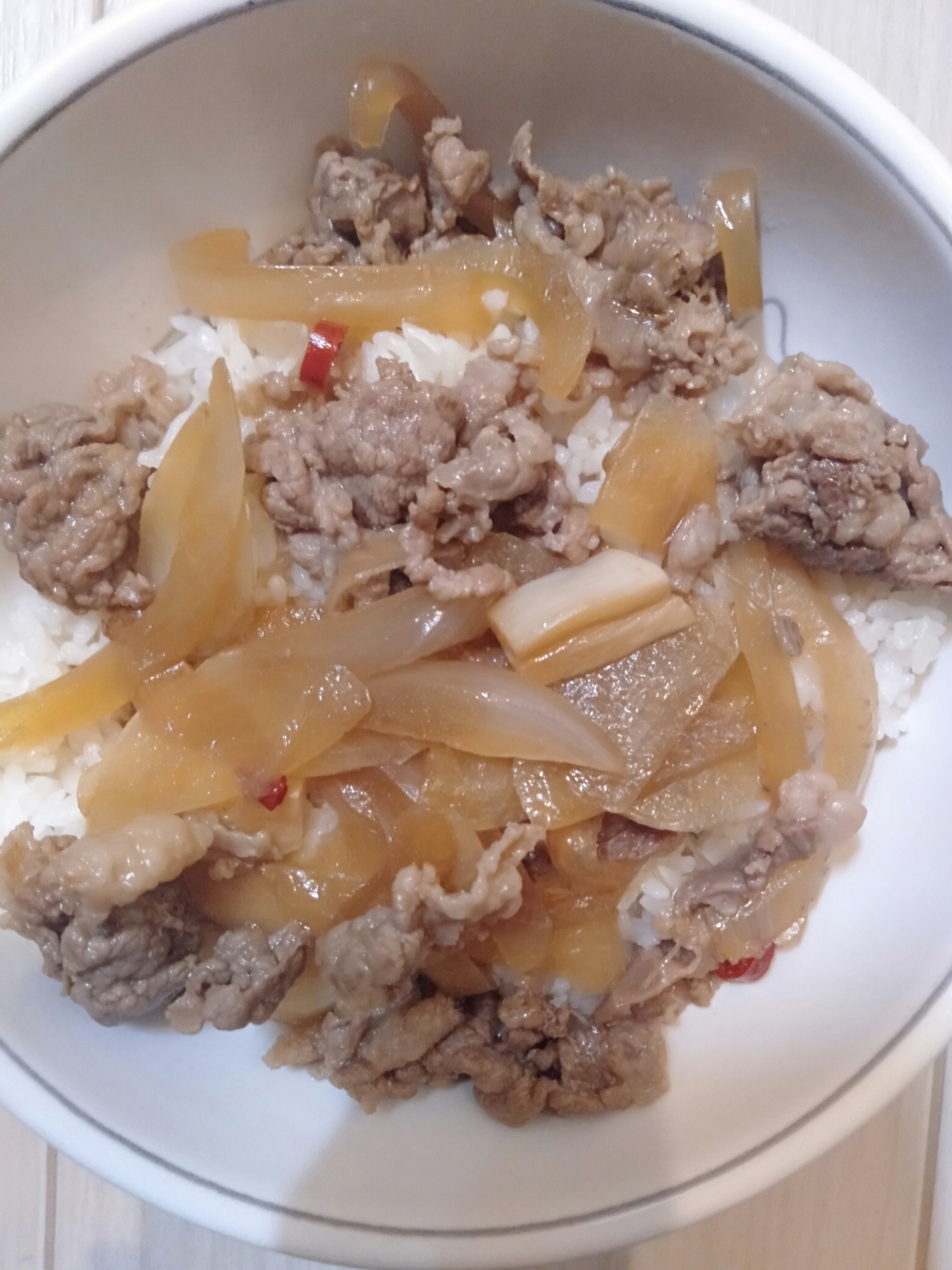 にんにくピリ辛牛丼♬