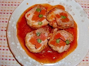 チキンロール　トマトソース